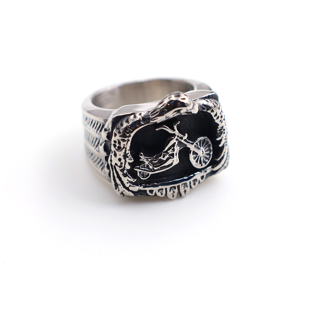 Herren detailreicher Motorrad-Ring Shop Nory