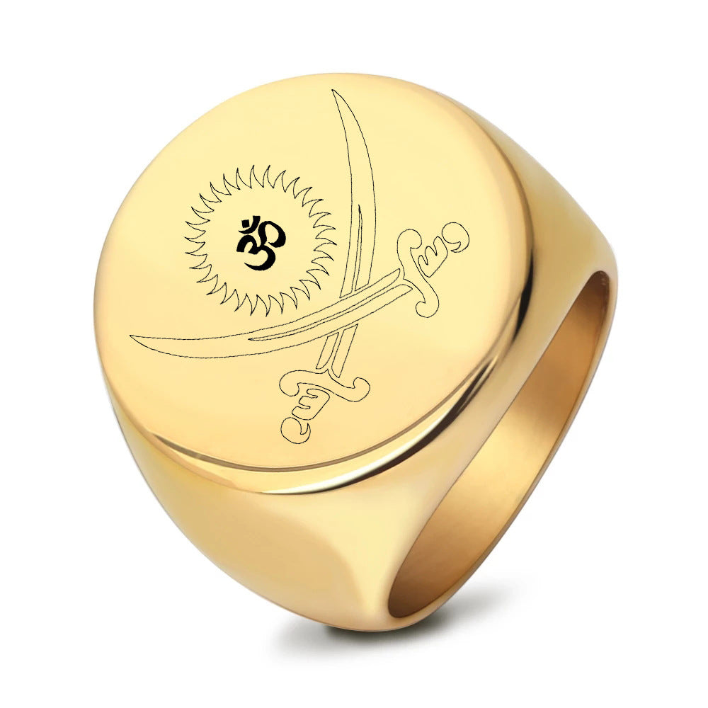 Herren Siegerring mit kunstvollem Symbolmotiv Shop Nory