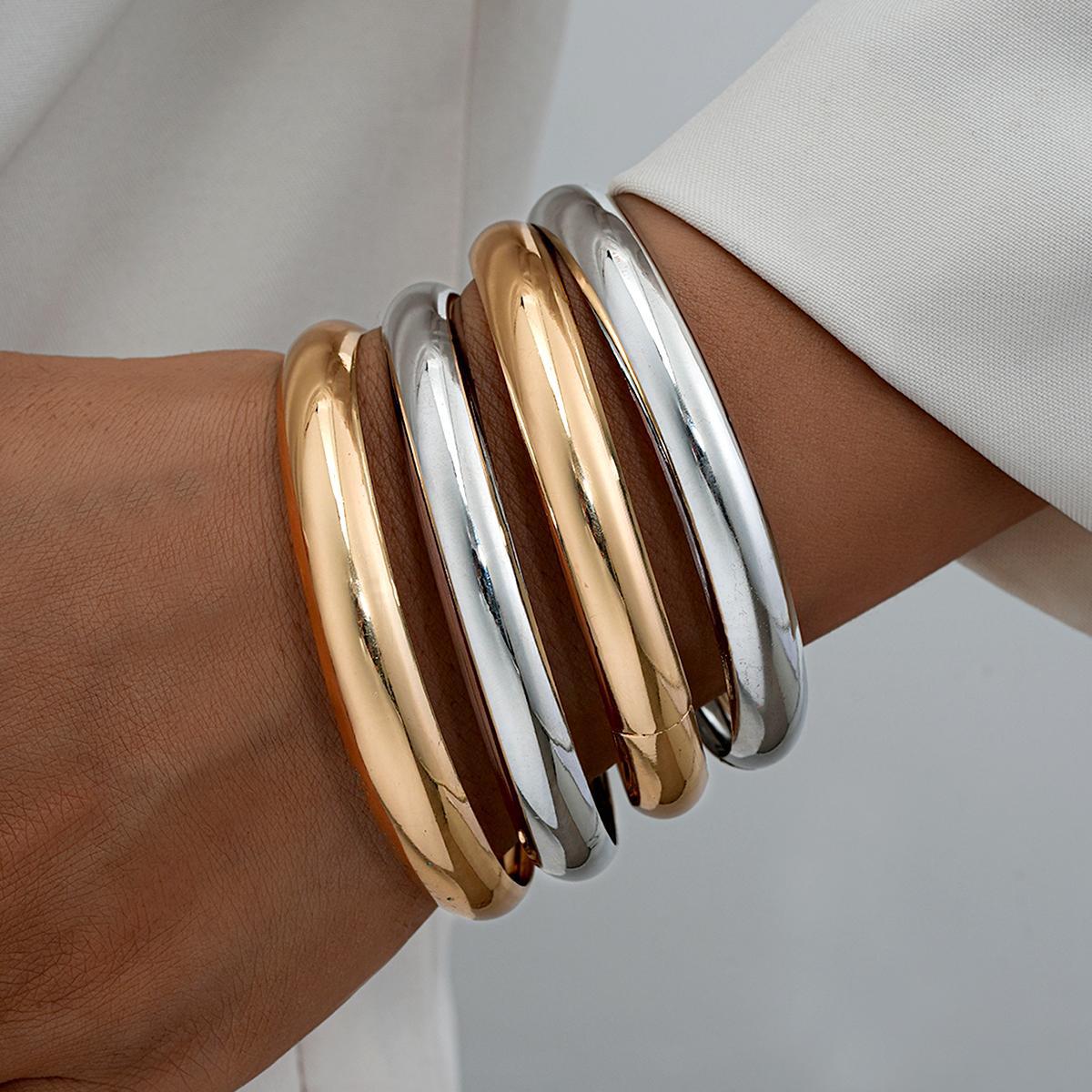 Damen Armreif-Set aus fein polierten Metalllegierungen Shop Nory