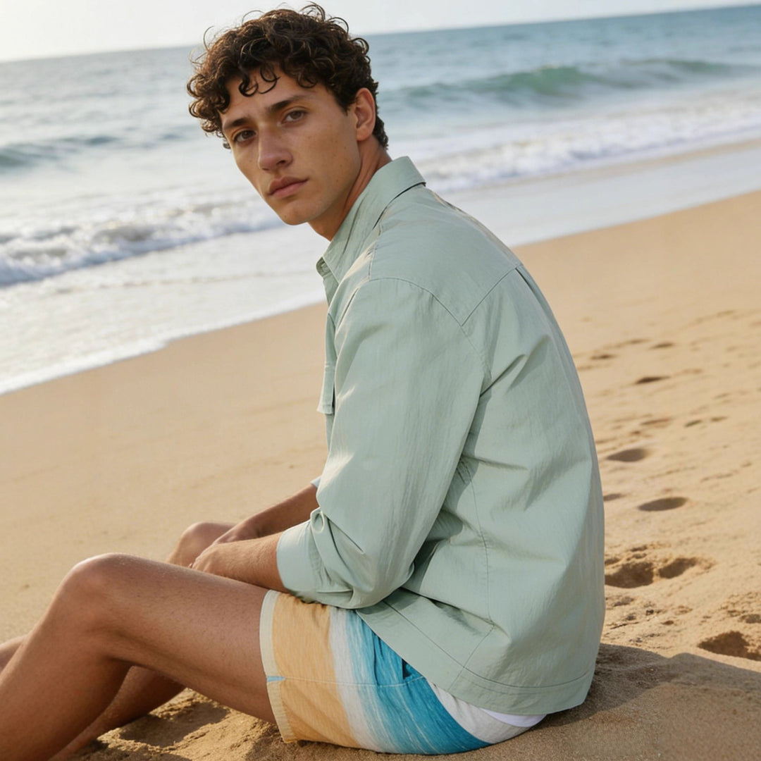 Herren Leichtes Field-Overshirt mit aufgesetzten Brusttaschen und Hemdkragen Shop Nory