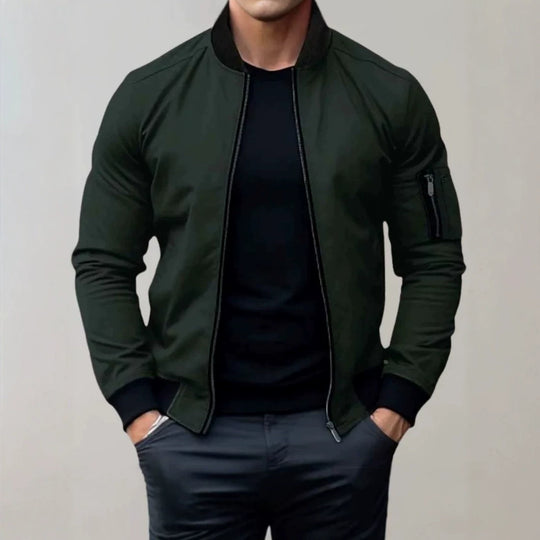Herren Modische Bomberjacke mit Reißverschluss