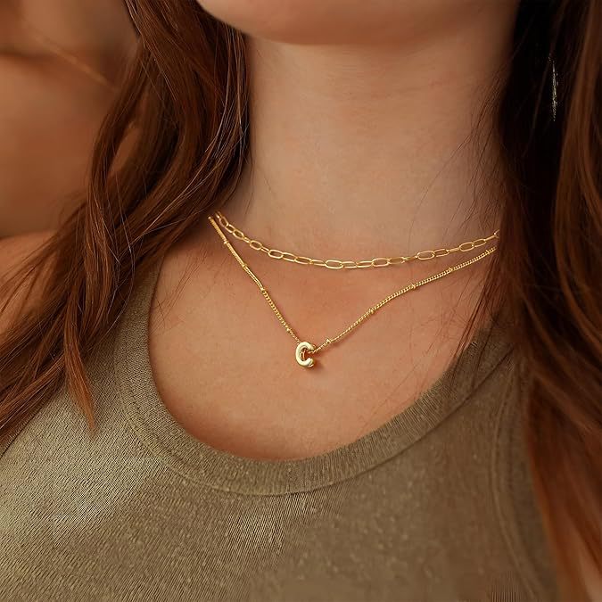 Damen mehrschichtige Kette mit personalisiertem Anhänger Shop Nory