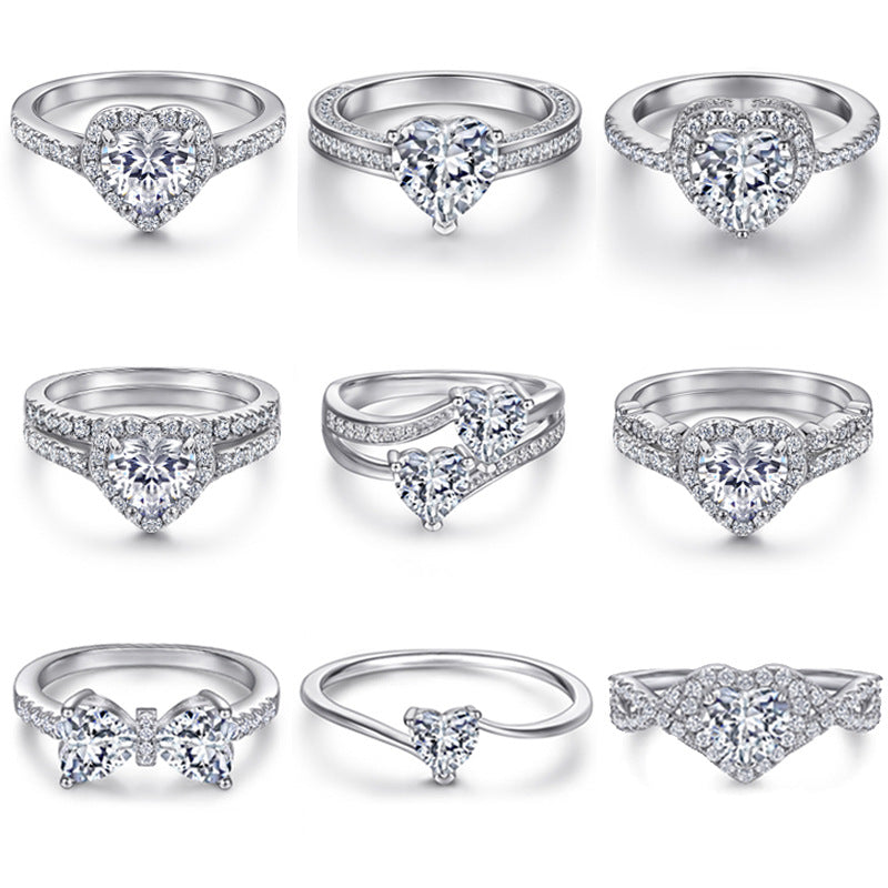 Damen Verlobungsring mit strahlendem Solitärdesign und elegantem Band Shop Nory