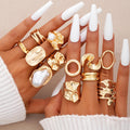 Damen Ringe Set mit künstlerischen und organischen Formen Shop Nory