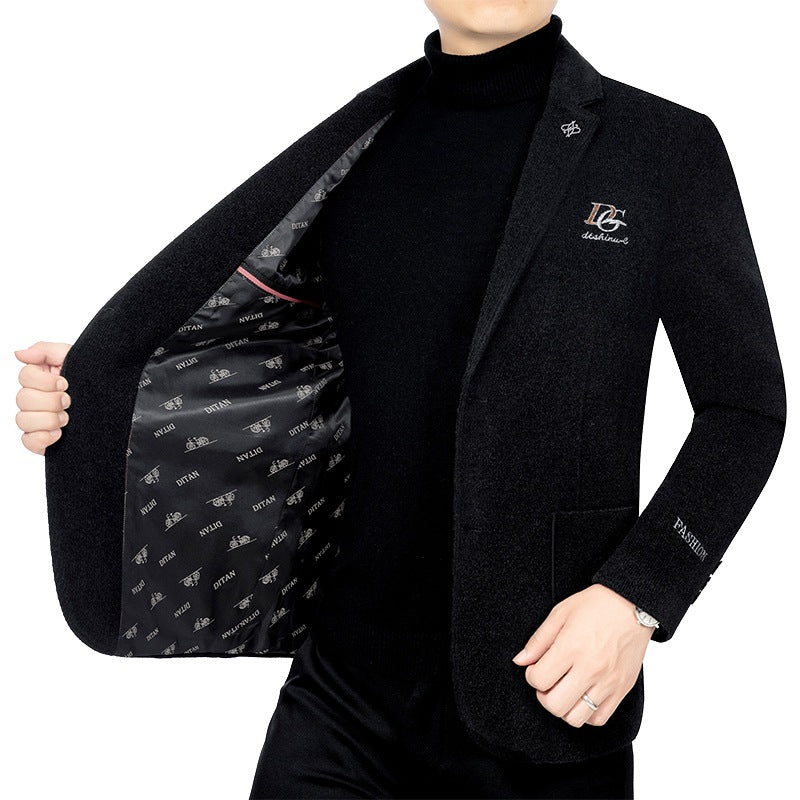 Herren Tweed-Blend Sakko mit Struktur, aufgesetzten Taschen und gemustertem Innenfutter Shop Nory