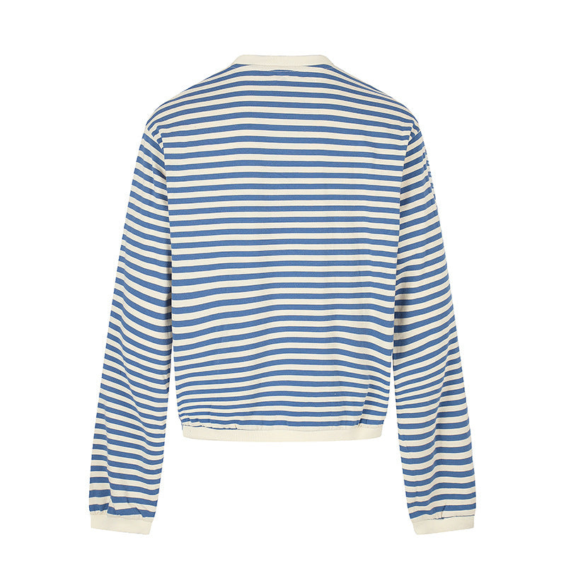 Damen Gestreiftes Sweatshirt mit maritimen Knotenapplikationen Shop Nory