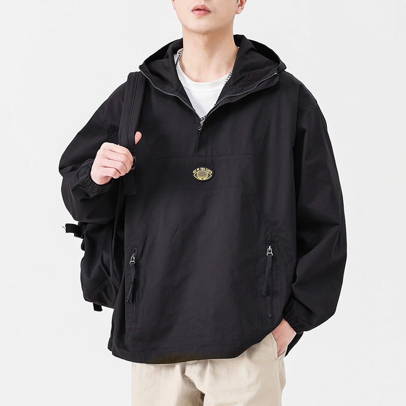 Herren Kapuzen-Anorak Pulloverjacke im Oversize-Utility-Stil Shop Nory