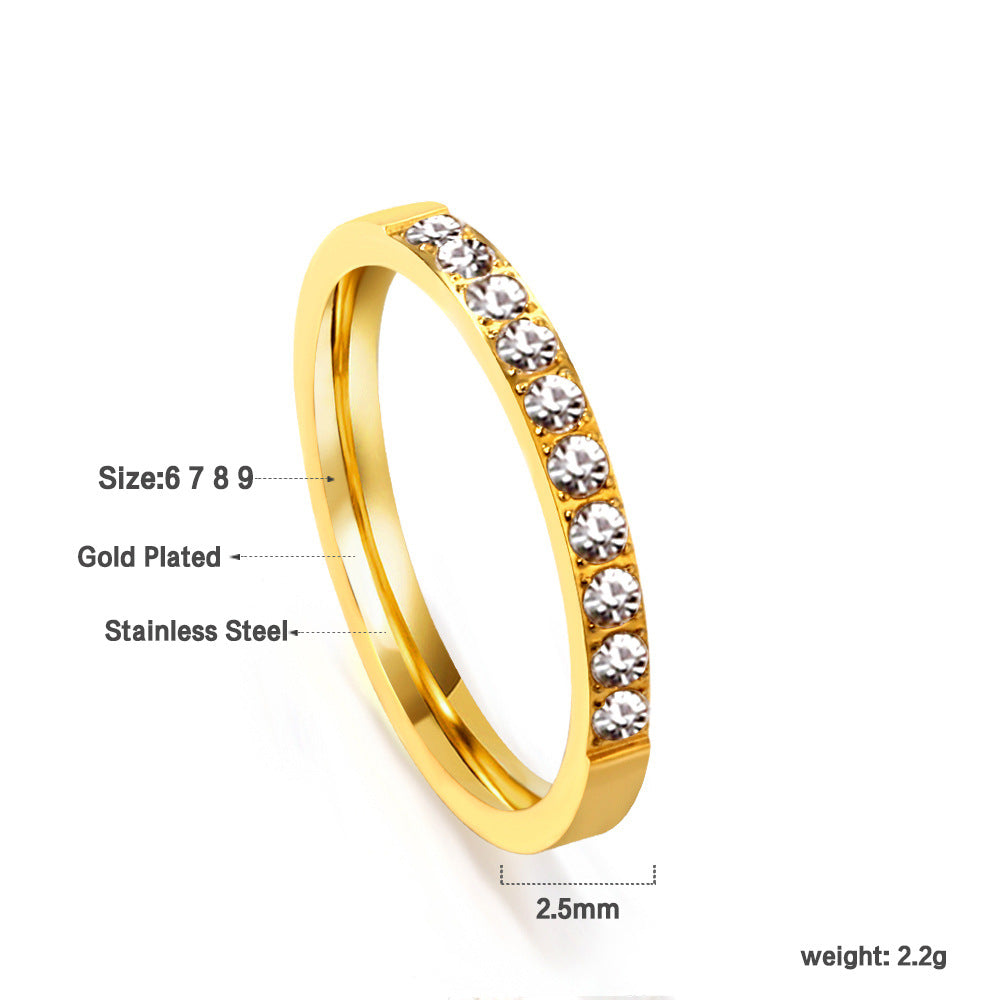 Damen Ring mit brillantem Zirkonia und eleganter Edelstahlfassung Shop Nory