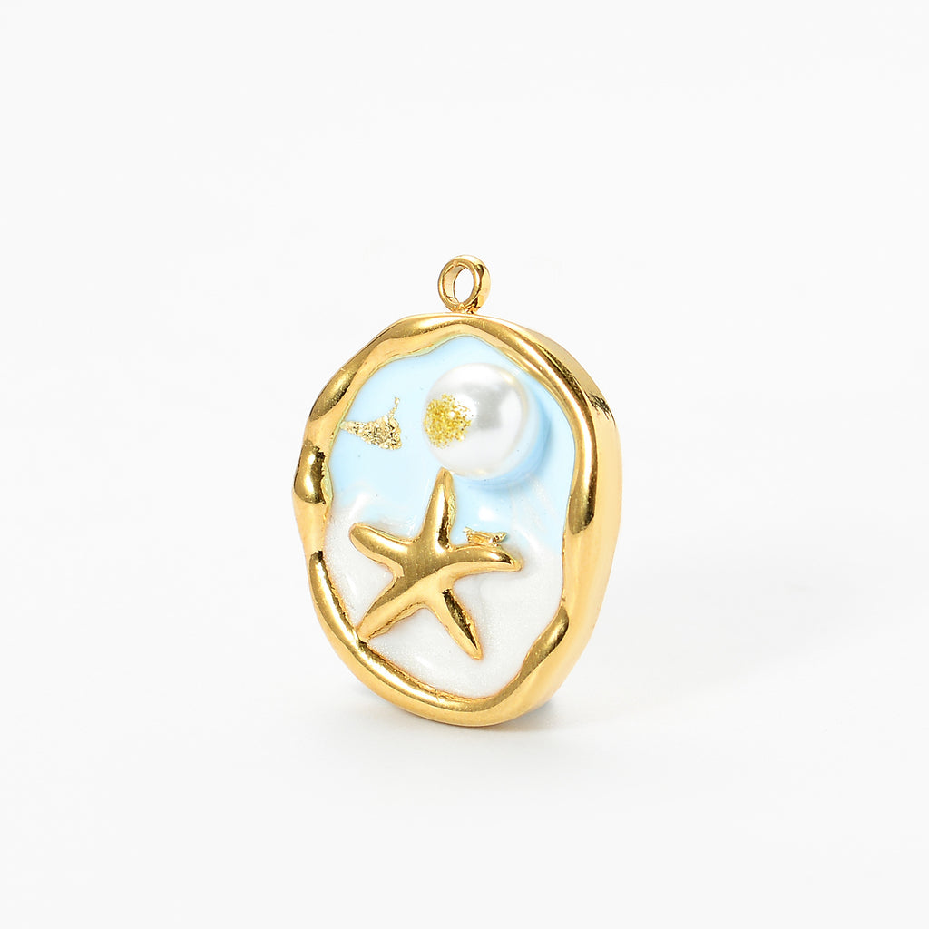 Damen Schmuckanhänger mit maritimem Seestern-Design und Perlenakzent Shop Nory