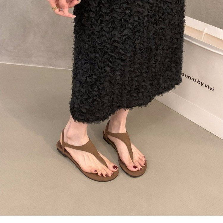 Damen Zehentrenner-Sandalen mit verstellbarem Riemen und rutschfester Sohle