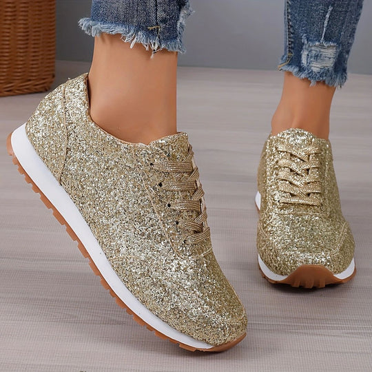 Damen Glitzernde Freizeitschuhe mit rutschfester Sohle und gepolstertem Fußbett