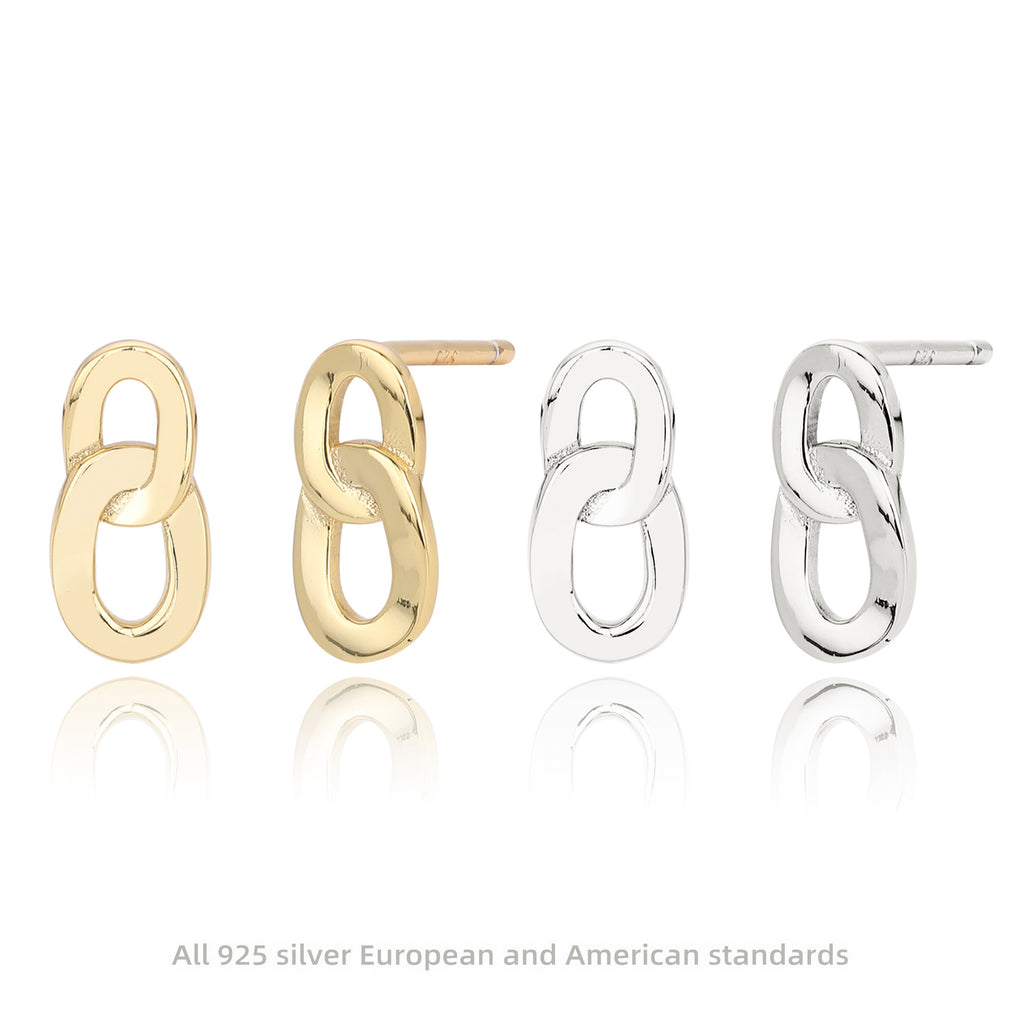 Damen Ohrstecker mit modernem Kettendesign aus hochwertigem 925 Sterling Silber Shop Nory