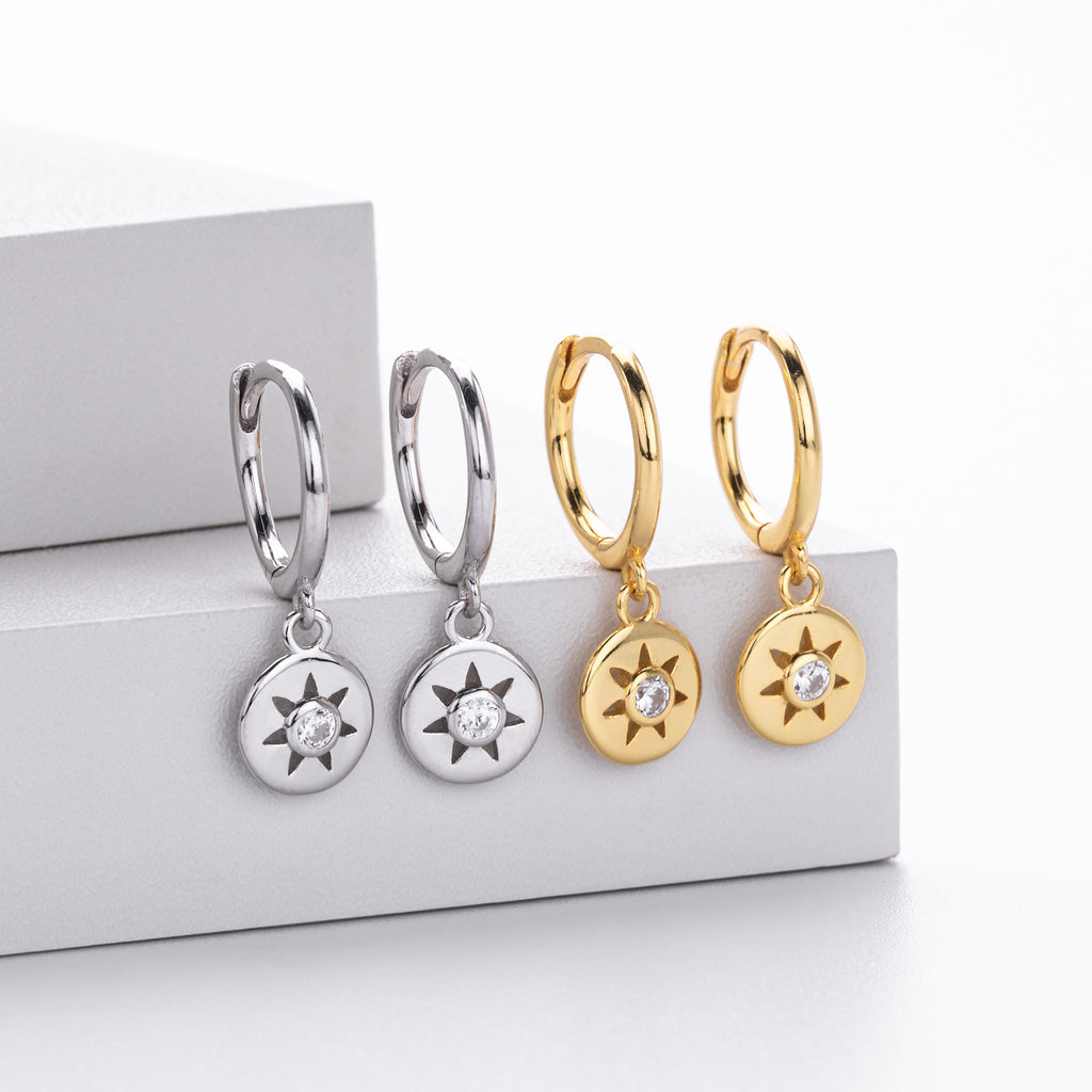 Damen Ohrhänger mit elegantem Sonnenanhänger aus hochwertigem 925 Sterling Silber Shop Nory