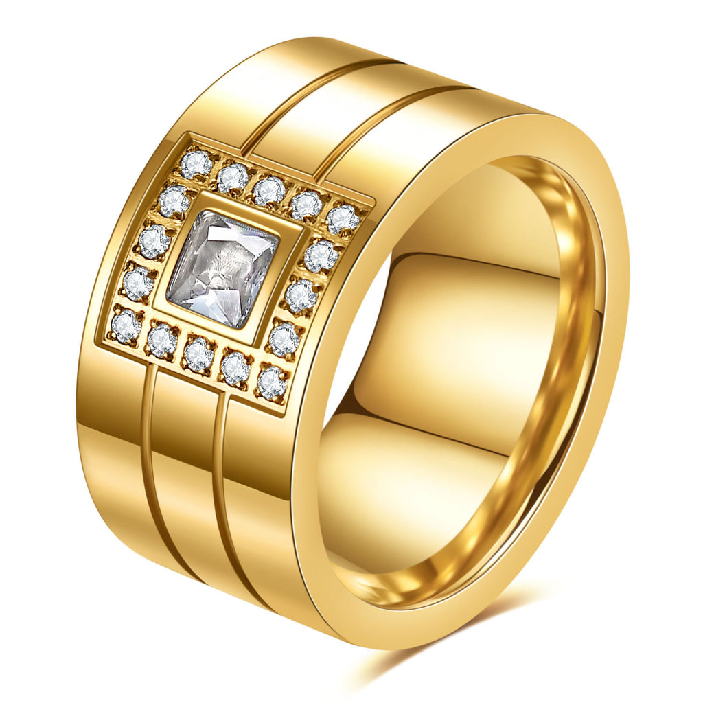 Herren Ring mit elegantem Zirkonia-Besatz und modernem Design Shop Nory