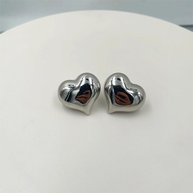 Damen Ohrstecker in Herzform aus hochwertigem Edelstahl Shop Nory