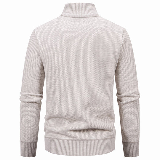 Herren Texturierter Zip-Strickcardigan mit Stehkragen, Waffelstruktur und Reißverschlusstaschen Shop Nory