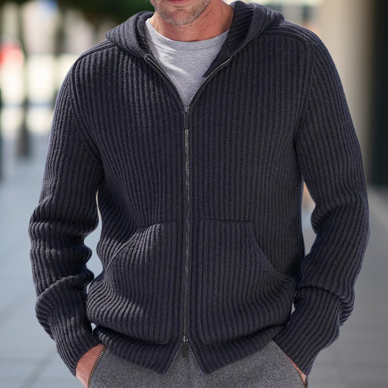 Herren Strickjacke mit Kapuze