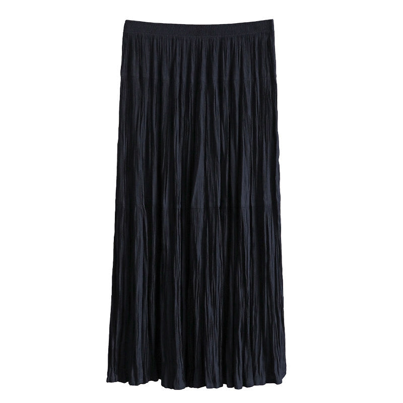 Damen Eleganter Faltenrock mit hohem Bund und fließendem Stoff Shop Nory