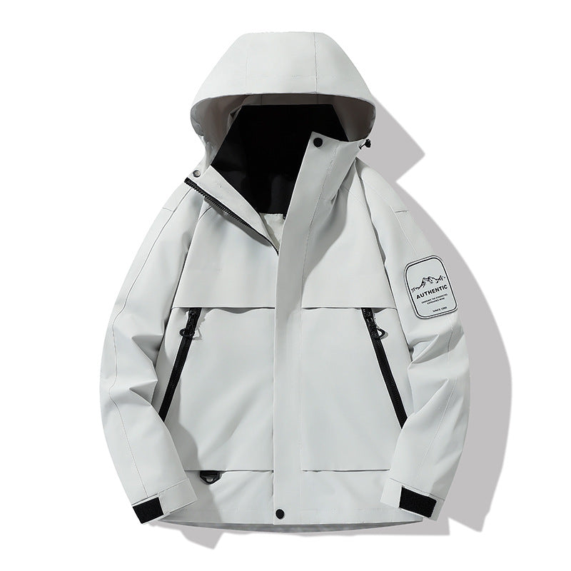 Herren multifunktionale Wasserfeste Softshell-Regenjacke mit abnehmbarer Fleece-Innenjacke Shop Nory