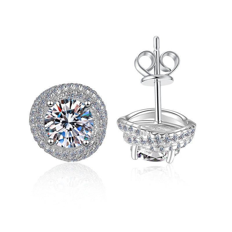 Damen Ohrringe mit exquisitem Kristallrahmen und funkelndem Zirkonia Shop Nory