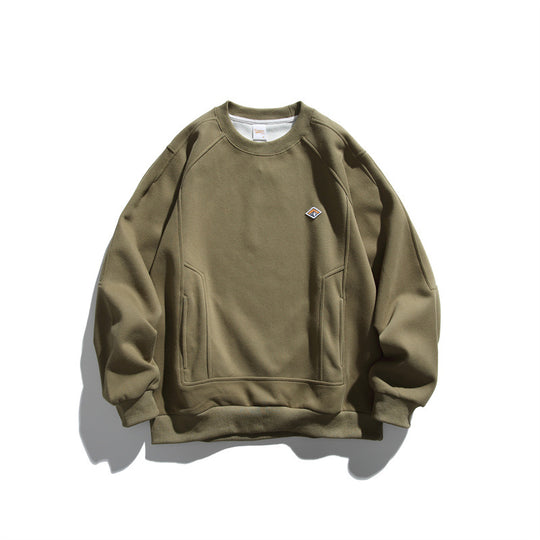 Unisex Oversize-Sweatshirt aus French-Terry mit Raglanärmeln, verdeckten Eingrifftaschen und kleinem Logopatch Shop Nory