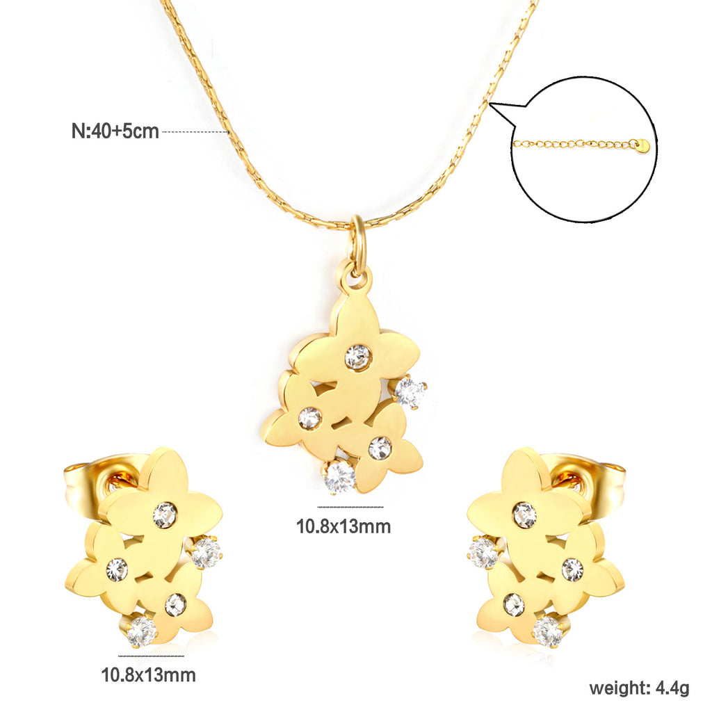 Damen Schmuckset mit funkelnden Zirkonia-Elementen und eleganten Anhängern Shop Nory