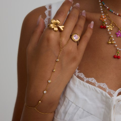 Damen Fußkettchen mit hypoallergenen Eigenschaften und elegantem Kristallbesatz Shop Nory