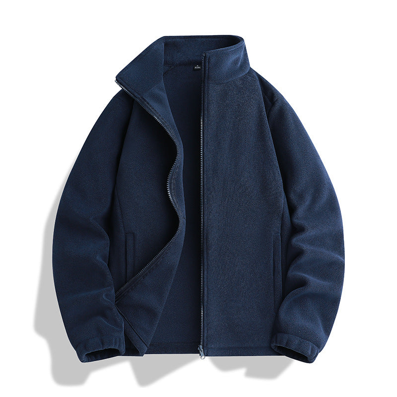 Unisex Fleecejacke mit Stehkragen, durchgehendem Reißverschluss und elastischen Bündchen Shop Nory