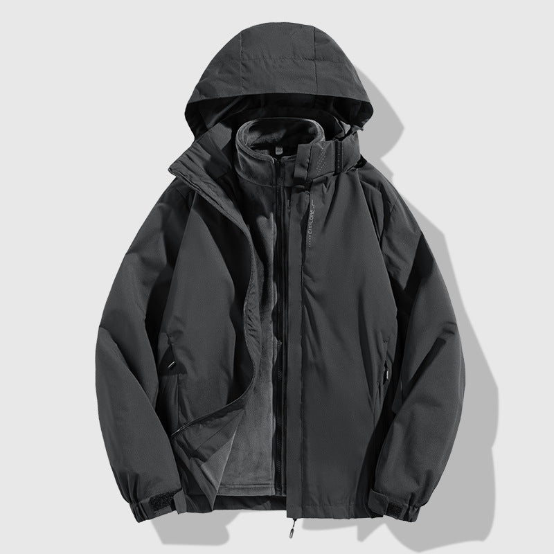 Herren zweiteilige Winterjacke mit abnehmbarer Fleece-Innenjacke wasserdicht winddicht Shop Nory