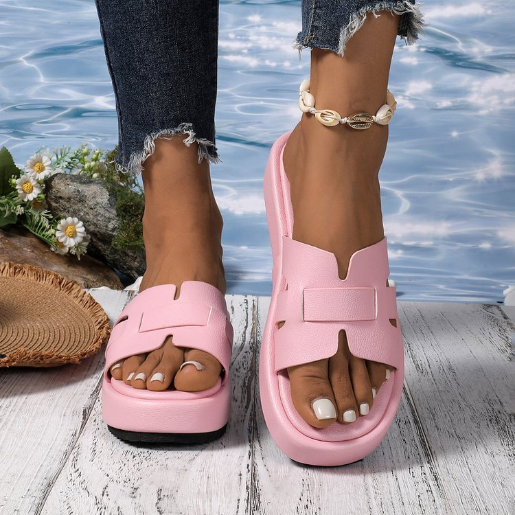 Damen Komfortable Falt-Sandalen mit breitem Riemen und ergonomischer Sohle