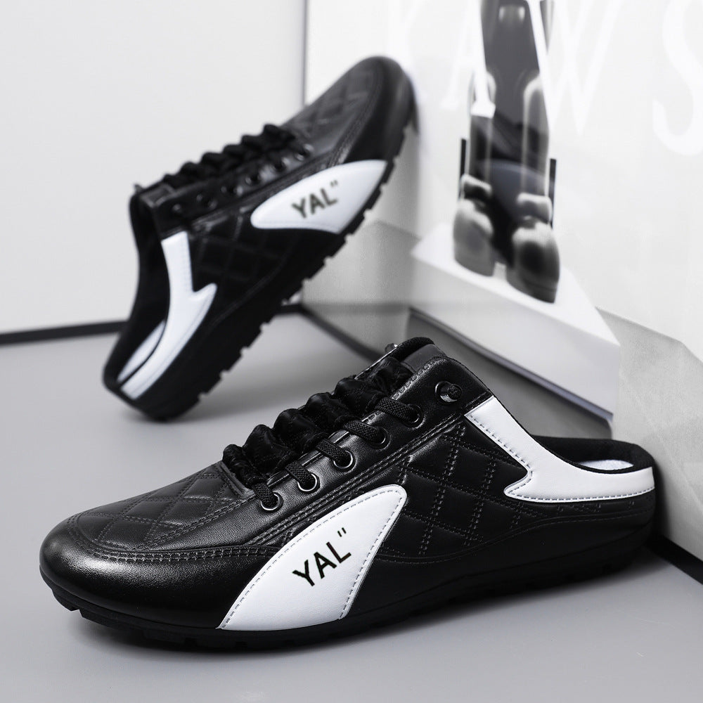 Herren Slipper-Sneaker im Mule-Design mit dekorativer Schnürung und gesteppter Kunstleder-Optik Shop Nory