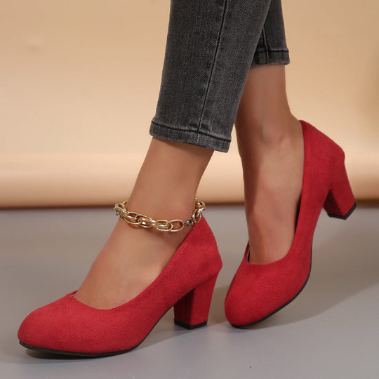 Damen elegante Pumps mit bequemem Blockabsatz