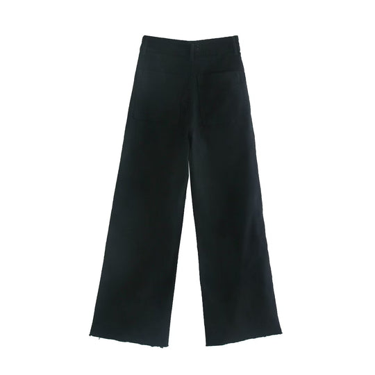Damen weite High‑Waist Worker‑Hose mit aufgesetzten Gesäßtaschen Shop Nory