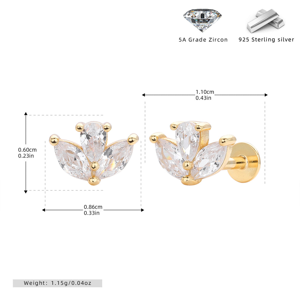 Damen Ohrstecker mit funkelndem Zirkon in elegantem Blumenmotiv Shop Nory