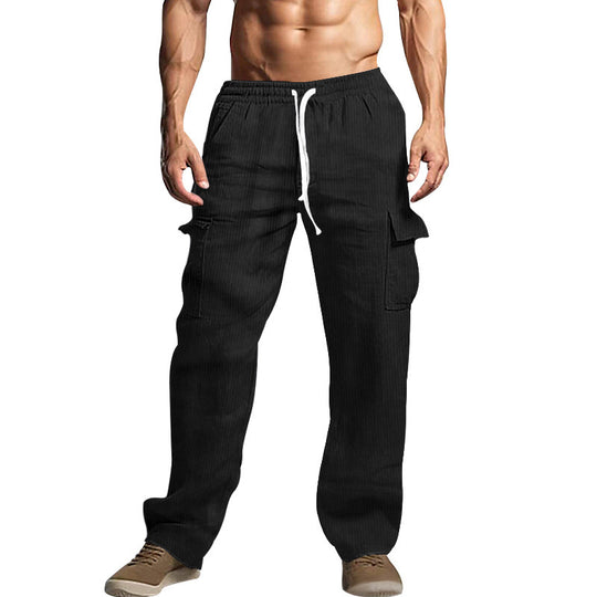Herren Cord-Cargo-Hose mit elastischem Bund, Kordelzug & aufgesetzten Klappentaschen Shop Nory