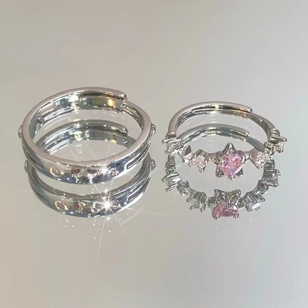 Damen Glänzender Ring mit kunstvollem Sternenmotiv und funkelnden Kristallen Shop Nory