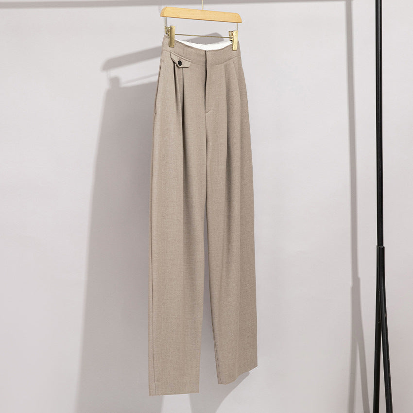 Damen Hochtaillierte weite Anzughose mit Bundfalten Shop Nory