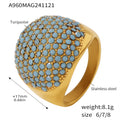 Damenring mit elegantem, goldbeschichtetem Design und Türkissteinbesatz Shop Nory