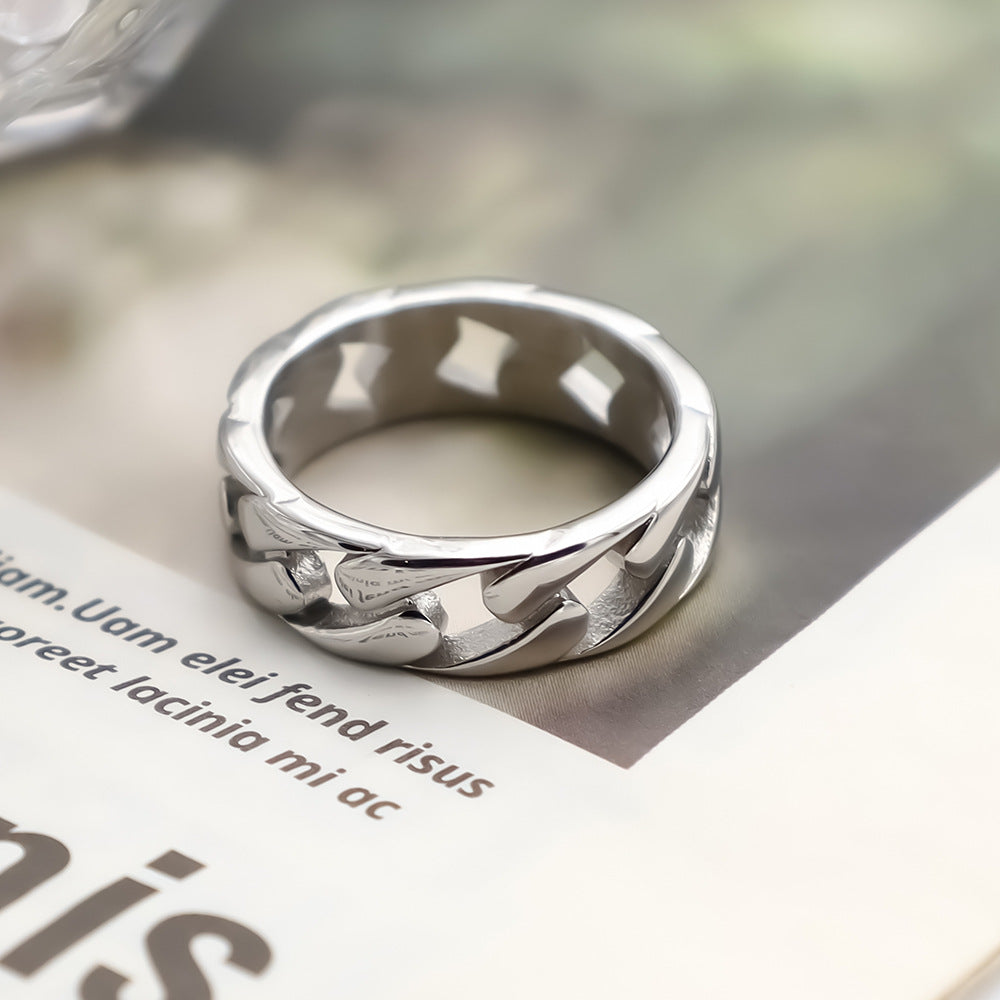 Damen Modischer Edelstahlring mit kunstvoll geflochtenem Design Shop Nory
