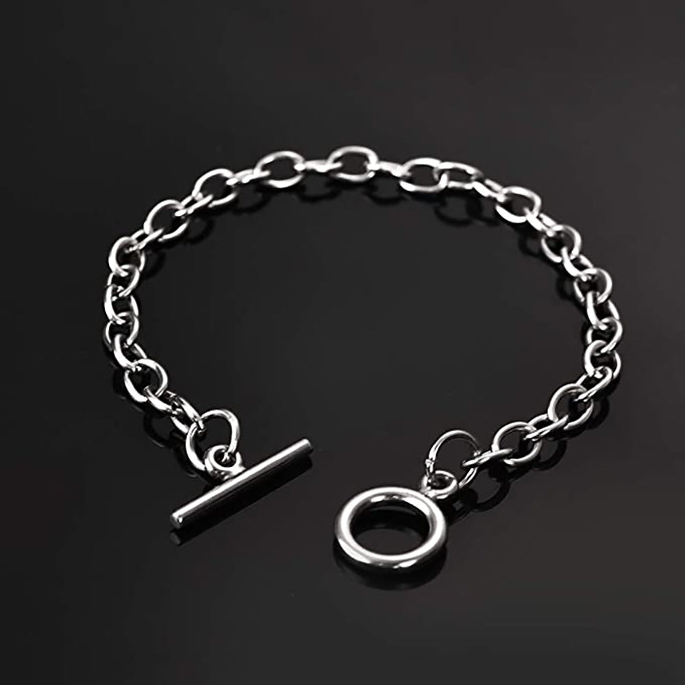 Damen Edelstahlarmband mit modernem Kettendesign und stilvollem Toggle-Verschluss Shop Nory