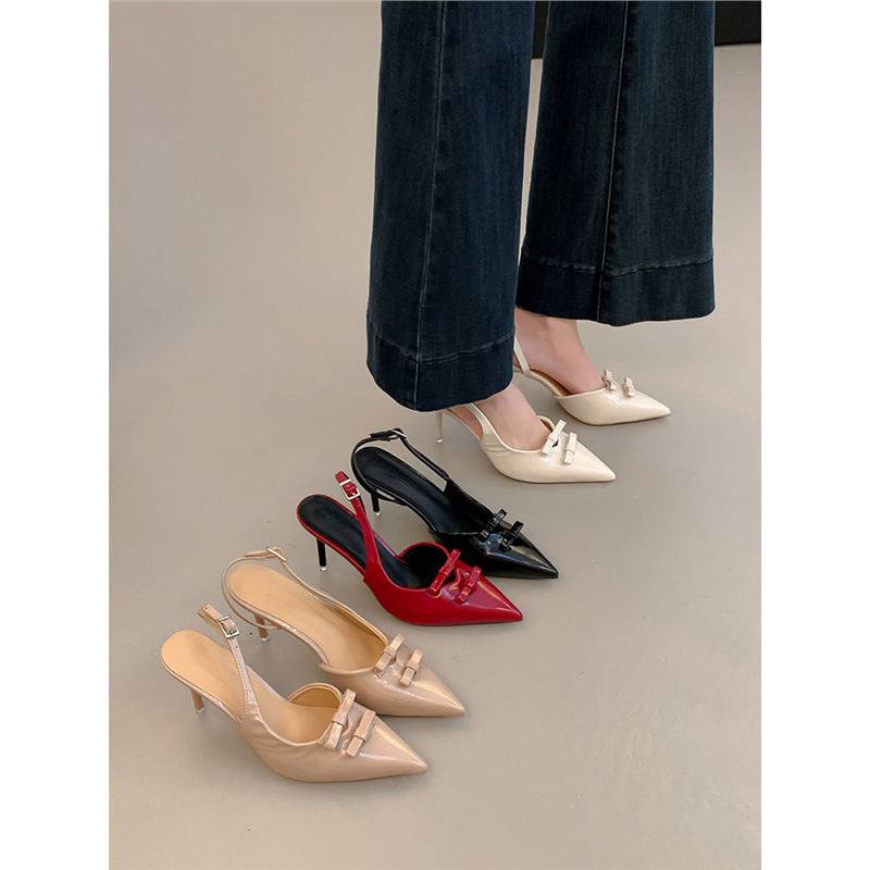 Damen elegante Slingback-Pumps mit Schleifenverzierung