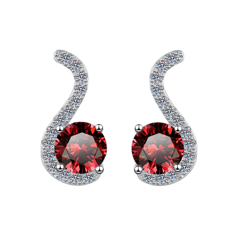 Damen Ohrringe mit funkelnden Zirkonia und elegantem Schwung Shop Nory