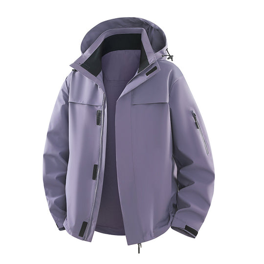 Herren Urbaner Softshell-Outdoorblouson mit Kapuze, verdecktem Reißverschluss und Mehrfach-Taschen Shop Nory