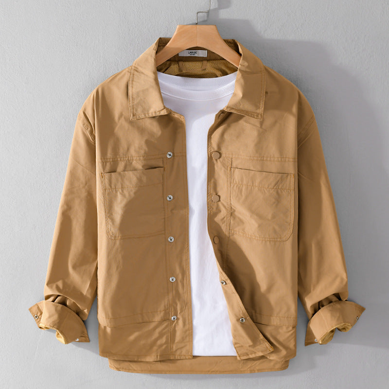 Herren Leichtes Baumwoll-Overshirt mit Kentkragen, aufgesetzten Brusttaschen und Relaxed-Fit Shop Nory