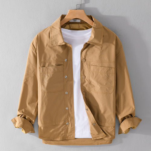 Herren Leichtes Baumwoll-Overshirt mit Kentkragen, aufgesetzten Brusttaschen und Relaxed-Fit Shop Nory