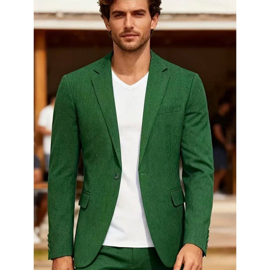 Herren Sommerliches Leinen-Blazer-Sakko mit atmungsaktivem Gewebe und taillierter Passform Shop Nory