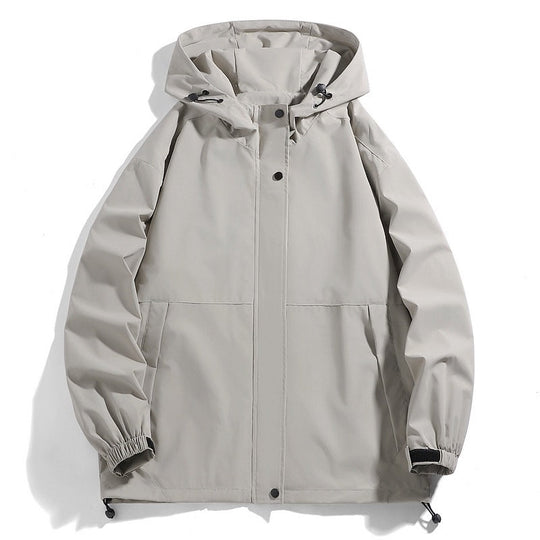 Herren Wasserabweisende Übergangsjacke mit verstellbarer Kapuze und praktischen Taschen Shopnory