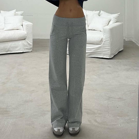 Damen nan weite Sweatpants mit hohem Komfortbund, Kordelzug und aufgesetzten Taschen Shop Nory