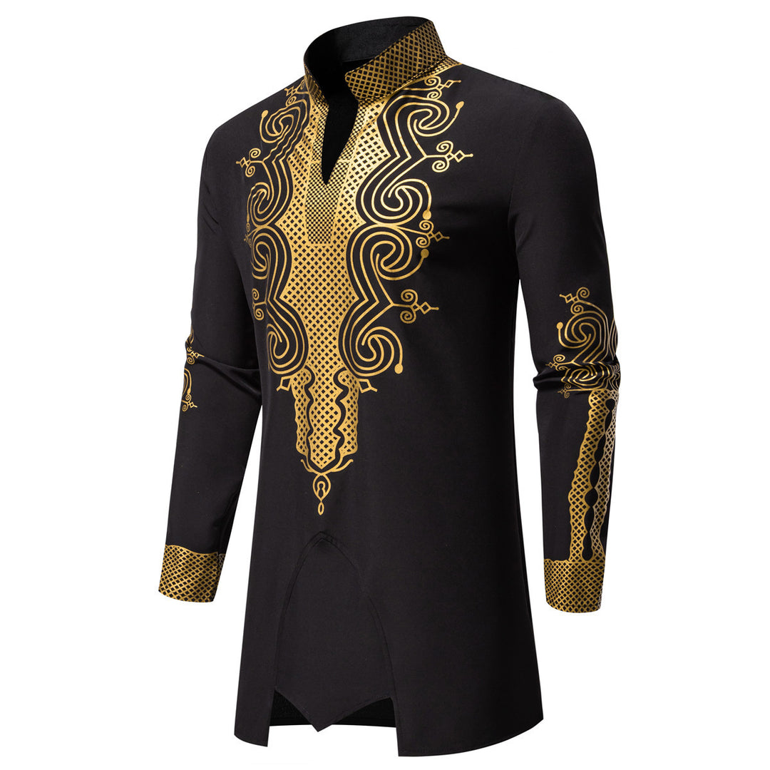 Herren Traditionelles besticktes Tunika‑Set mit Mandarinkragen und elastischer Hose Shop Nory