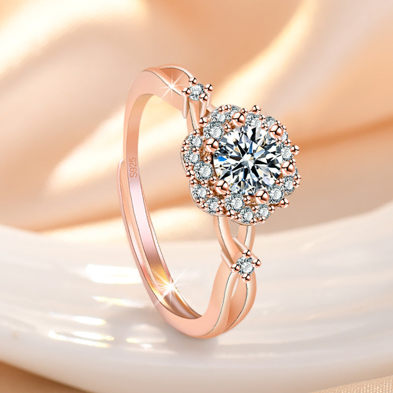 Damenring mit floralen Akzenten und funkelnden Zirkonia Shop Nory